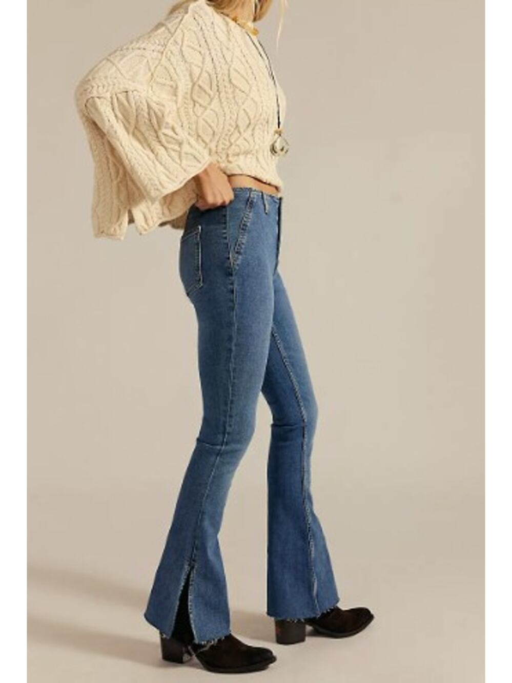 NWT Free People Level Up Slit Bootcut Jeans Sz. 32S